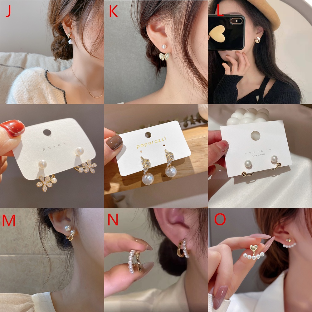 Khuyên Tai Hình Đuôi Cá Đính Đá Và Ngọc Trai Phong Cách Thời Trang Hàn Quốc