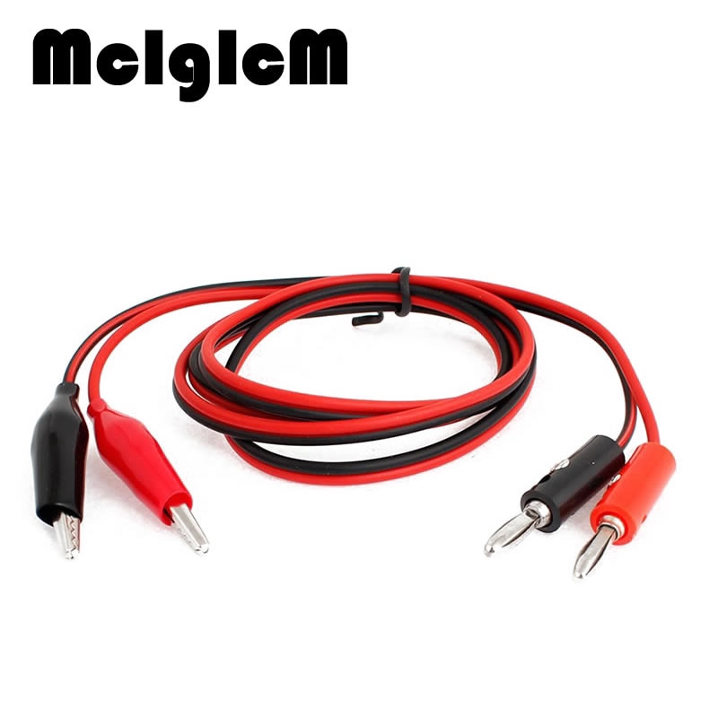 100 pairs of 4MM double alligator clip to banana connector oscilloscope test probe cable 1M 3FT red black