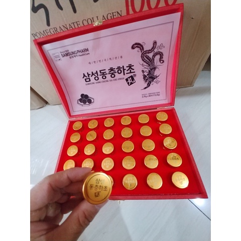 Đông Trùng Hạ Thảo Samsung Hộp Gỗ Đỏ 30 Viên Chính Hãng Hàn Quốc