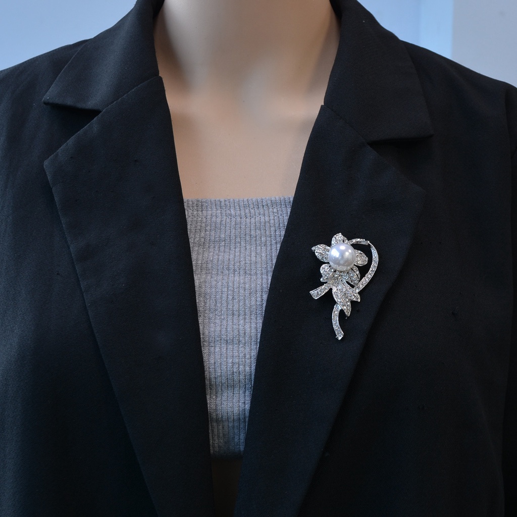 Ghim CàI ÁO HìNh Hoa ĐíNh Kim Cương NgọC Trai Giả ThờI Trang Cho Nữ