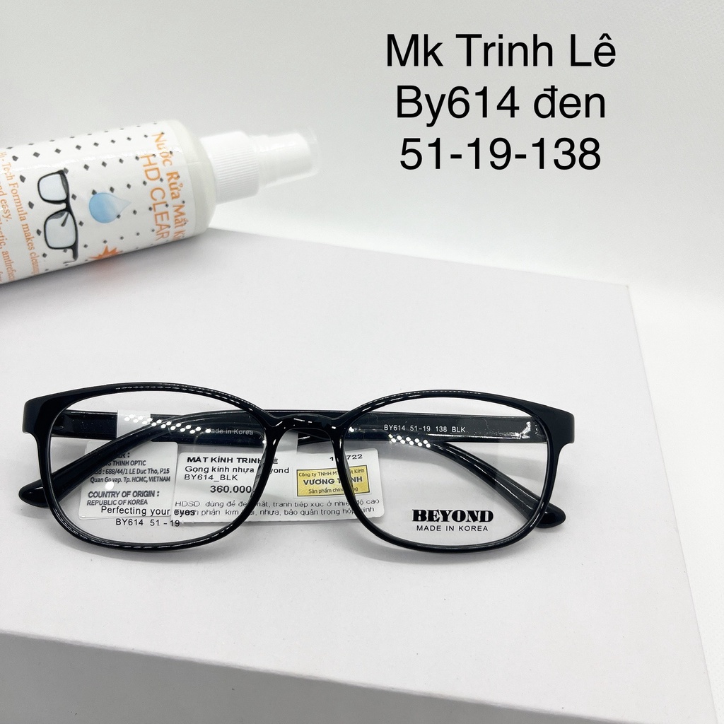 Gọng kính cận nhựa dẻo By614 vuông Hàn Quốc màu đen, đỏ- Mắt kính Trinh Lê.