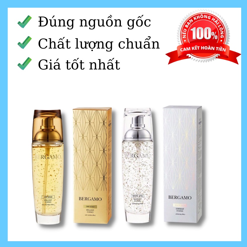 Serum dưỡng trắng ⚡CAO CẤP⚡ tinh chất Bergamo White Vita / 24K Gold Luminant Essence căng mịn da 110ml