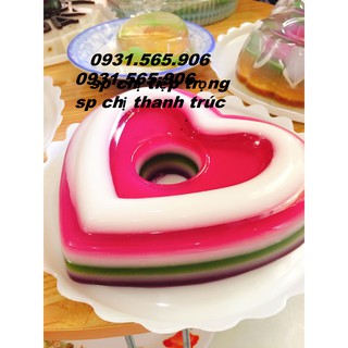 Khuôn Cơm Nhựa Hình Trái Tim Rỗng Đổ Thạch Rau Cau 18 Cm