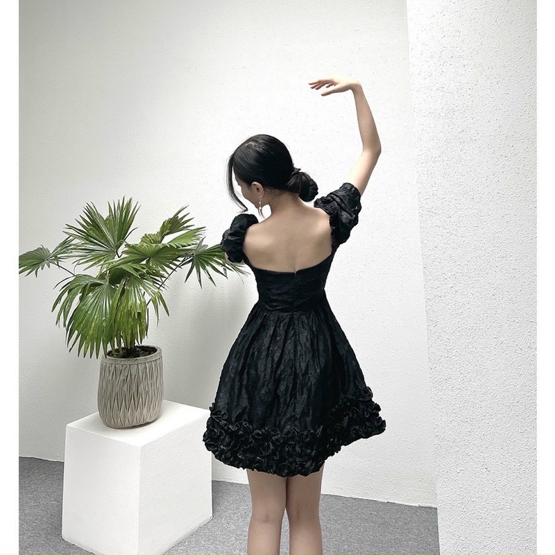 Đầm lai bèo tay phồng - TK1216