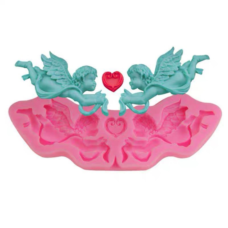 Aoto Khuôn Silicone Làm Bánh Hình Thiên Thần Cupid Phong Cách Châu Âu DIY