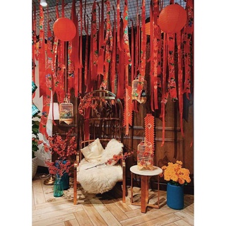 Vải con công đỏ trang trí ( khổ ngang 1,6m )