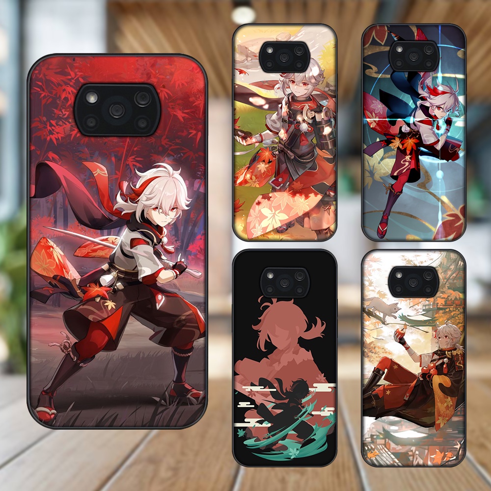 Ốp lưng Xiaomi Poco X3, Poco X3 Pro, Poco X3 NFC viền đen in hình Kazuha Genshin Impact