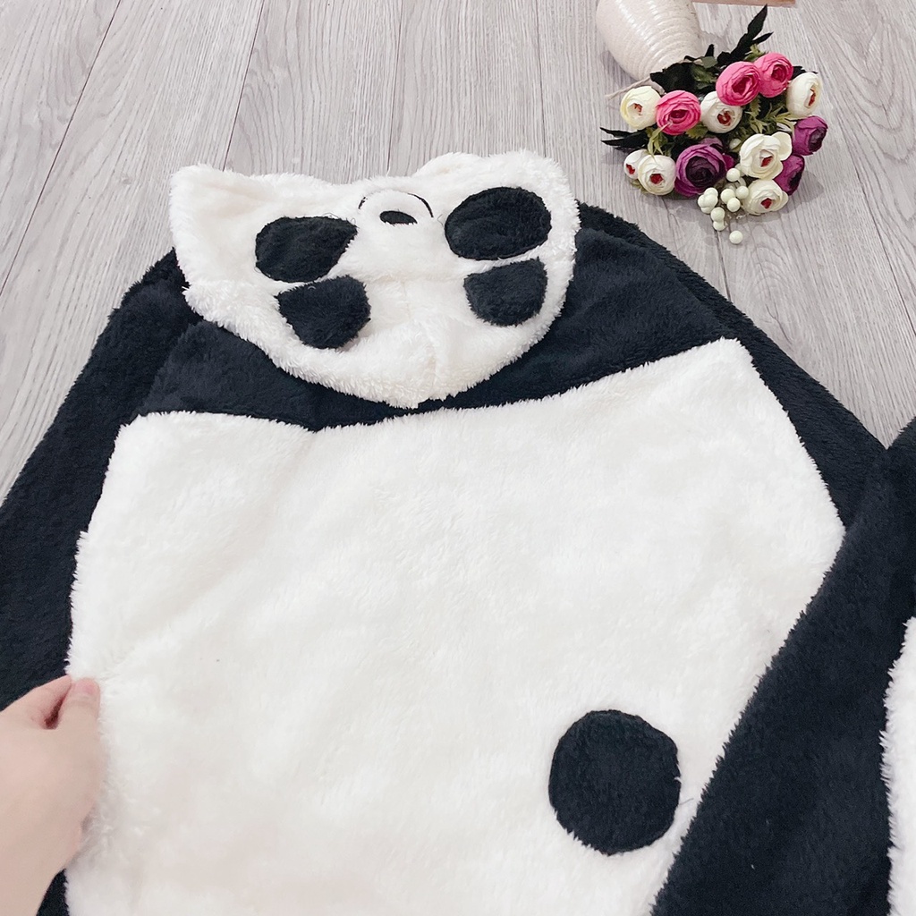 Áo Khoác Nam Nữ - Áo Chùm Đầu Chất Lông GẤu (DH)Áo khoác lông gấu trúc 🐼🐼🐼 - MV7781 | BigBuy360 - bigbuy360.vn