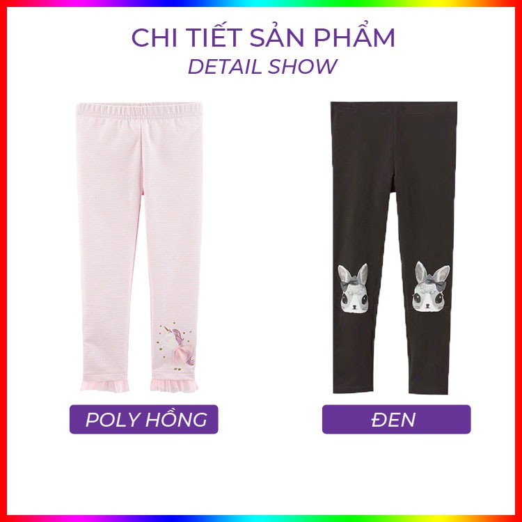 Quần Legging Cho Bé Gái MALWEE Họa Tiết Con Vật, Chất Cotton Xuất Âu Mỹ.