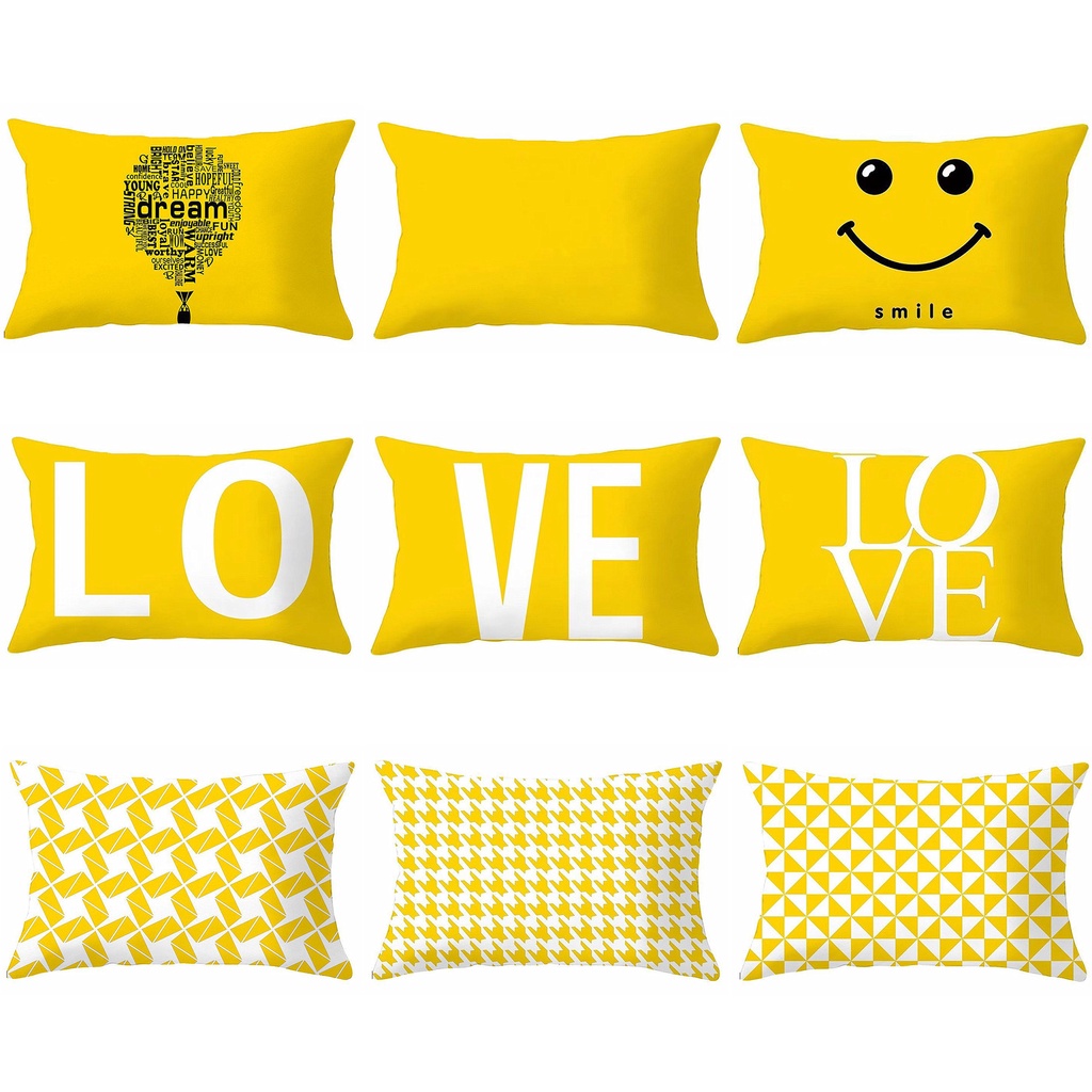 Vỏ Gối Tựa Lưng Trang Trí Màu Vàng Kích Thước 40Cmx60Cm 30cm X 50cm