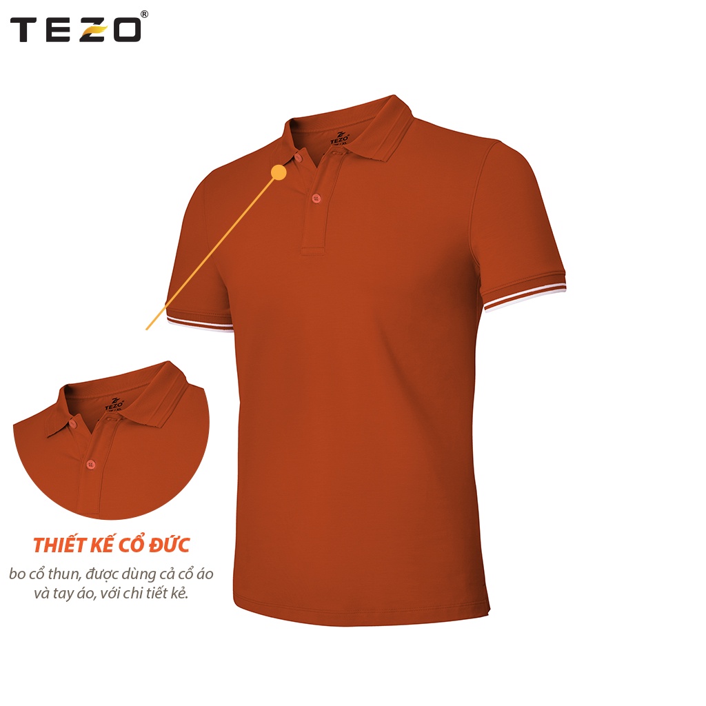 Áo polo nam công sở TEZO thun nam có cổ trơn ngắn tay 5 màu  cao cấp 2106APCT14