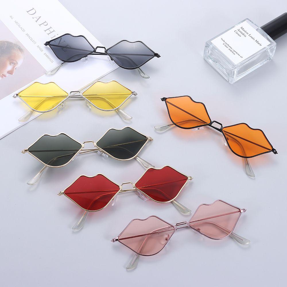 Kính Mát Gọng Kim Loại Hình Đôi Môi Thời Trang Cho Nam Nữ