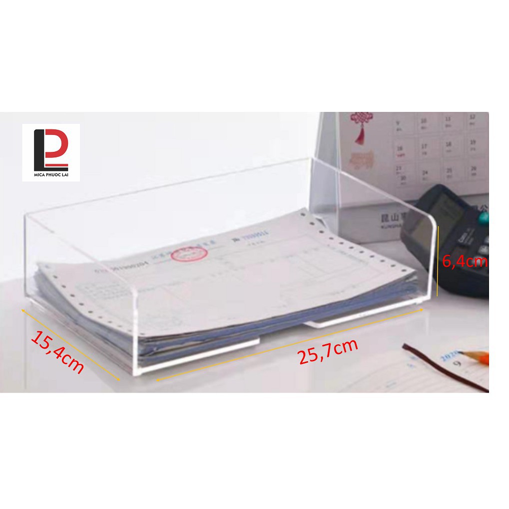 Khay mica để bàn đựng tài liệu/ Hộp đựng acrylic cao cấp