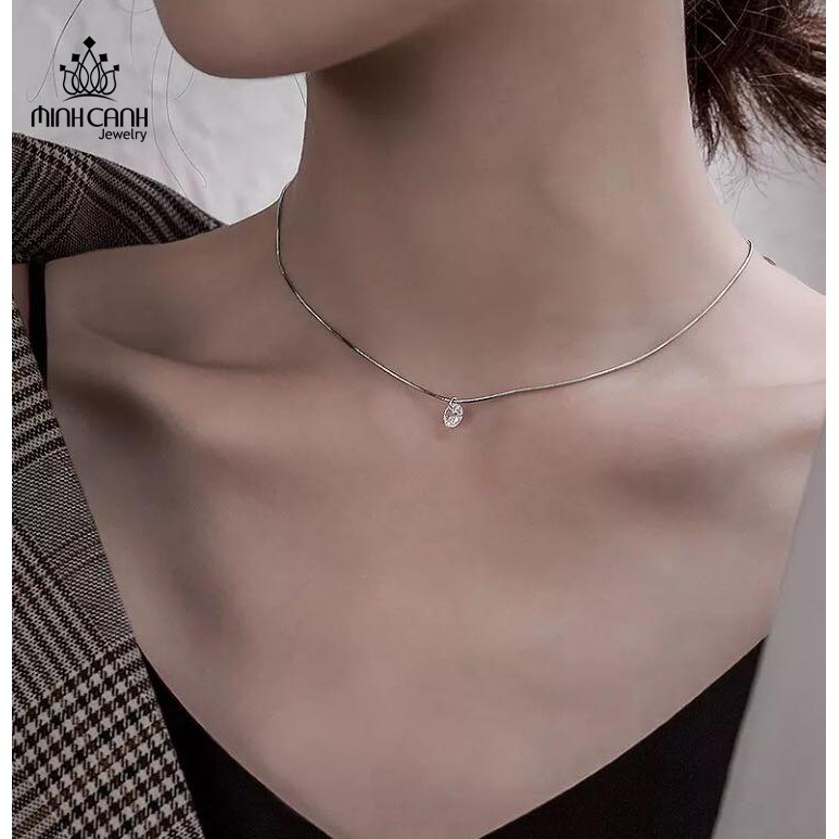 Dây Chuyền Bạc Loại Mảnh Viên Đá Nhỏ - Minh Canh Jewelry