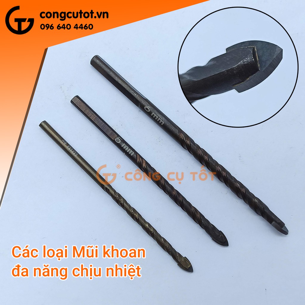 Mũi khoan đa năng chịu nhiệt khoan đá, bê tông, kính, gang, gốm,...