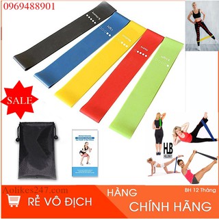 Bộ 5 dây kháng lực mini band, dây cao su miniband tập chân mông, phụ kiện tập gym