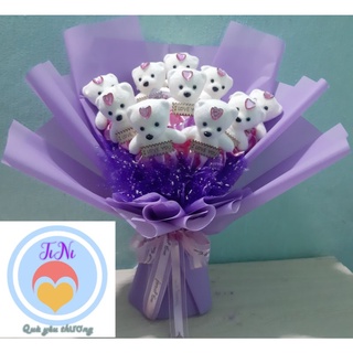 Bó hoa gấu xốp 10 - 11 con