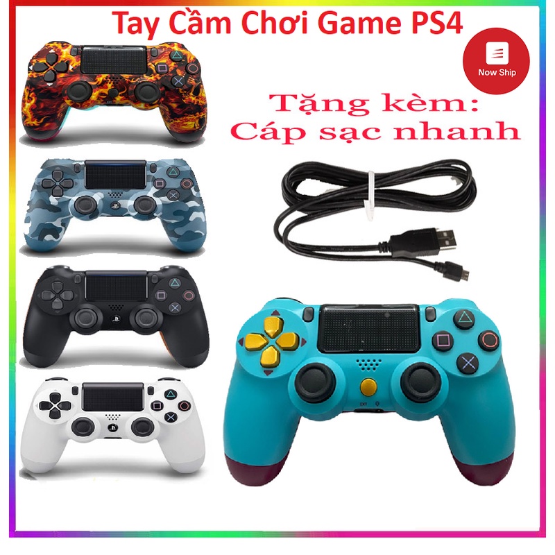 🎫Tặng kèm gói bảo hành 6 tháng🎫 tay cầm DualSock 4 không dây cho pc - laptop - điện thoại DualSock 4.0 kết nối dễ dàng