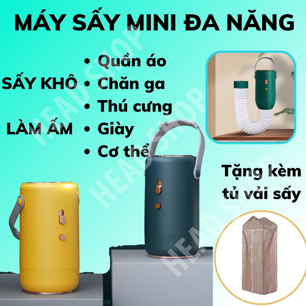 Máy Sấy quần áo sưởi ấm nhà cửa chăn gối mini cầm tay thông minh tiện dụng đa chức năng mã RF168  HeadShop