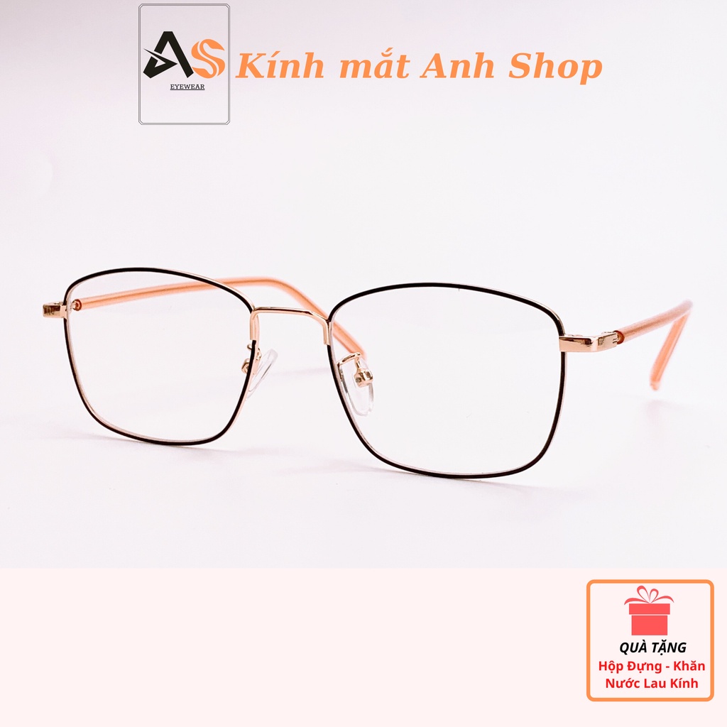 Gong kính mắt vuông chất liệu kim loại kiểu dáng thời trang 8818
