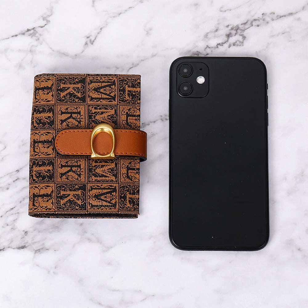 Ví Da PU Nhiều Ngăn Đựng Thẻ Phong Cách Vintage Thời Trang Cho Nữ Giá Đỡ