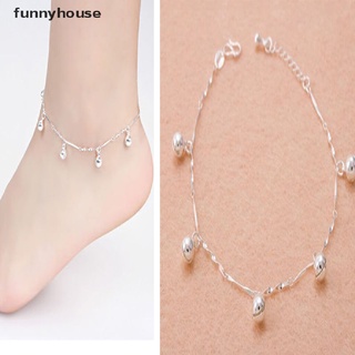 Funnyhouse 925 Mạ Bạc Dây Xích Vòng Chân Vòng Tay Chân Trần Sandal Đi Biển Chân Trang Sức