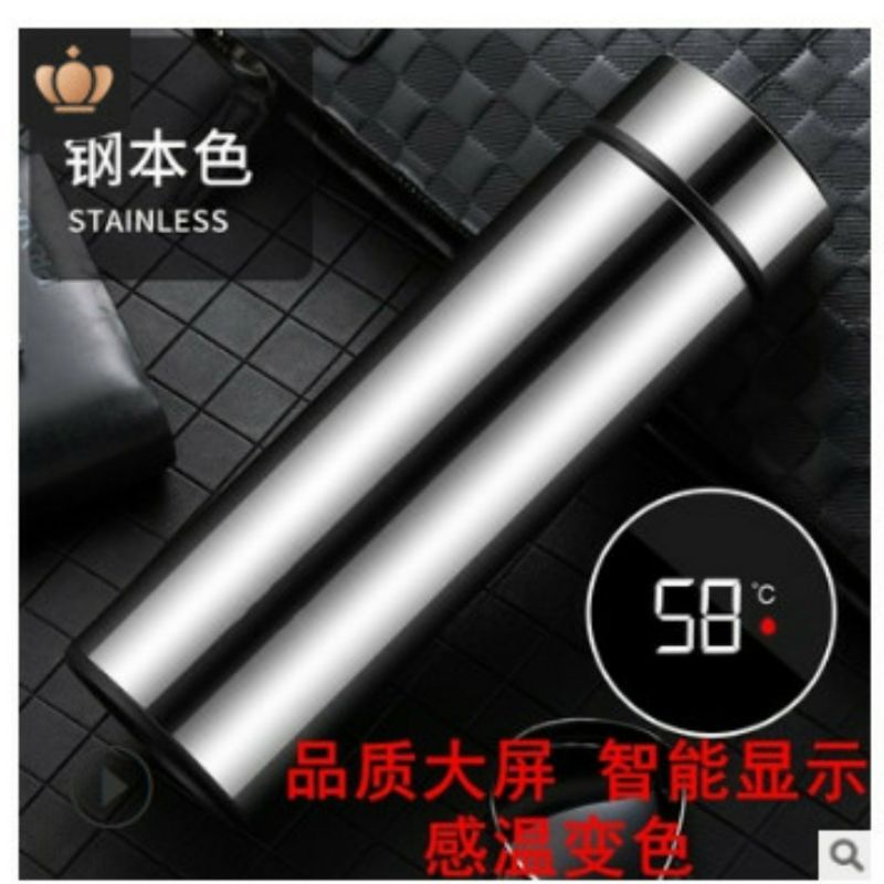 Bình giữ nhiệt inox 500ml có led báo nhiệt độ