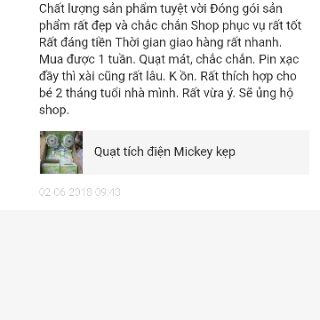 Quạt tích điện Mickey kẹp