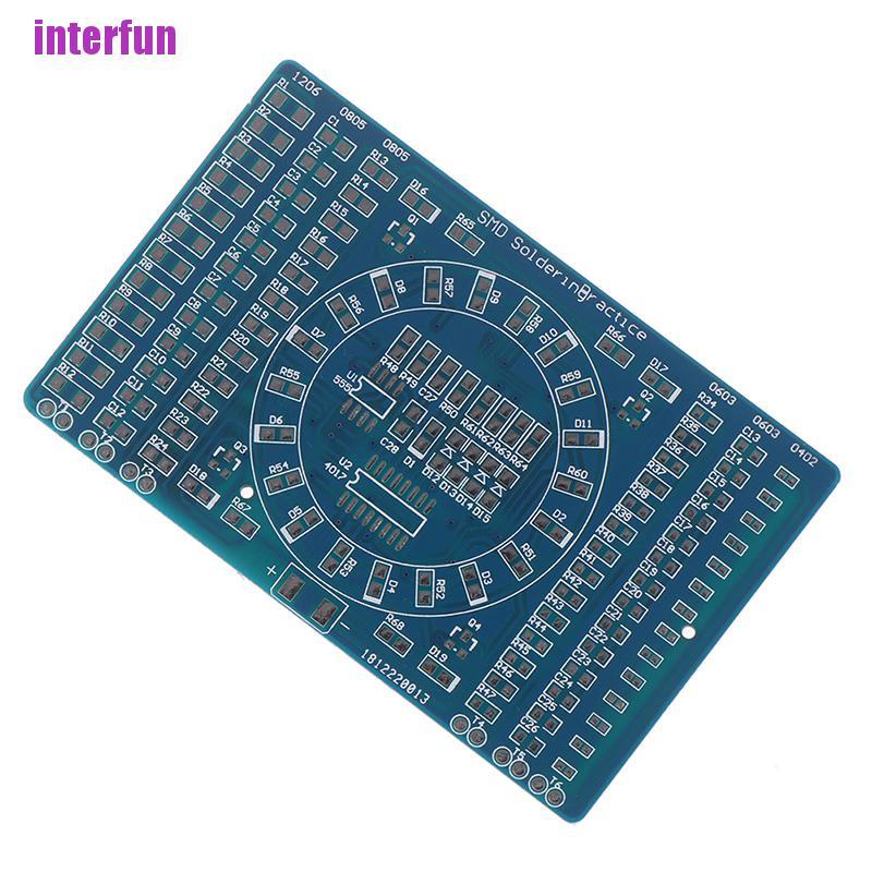 [Interfun1] Smd Rotating Led Smd Components Soldering Practice Board Kit Diy Module [Fun]