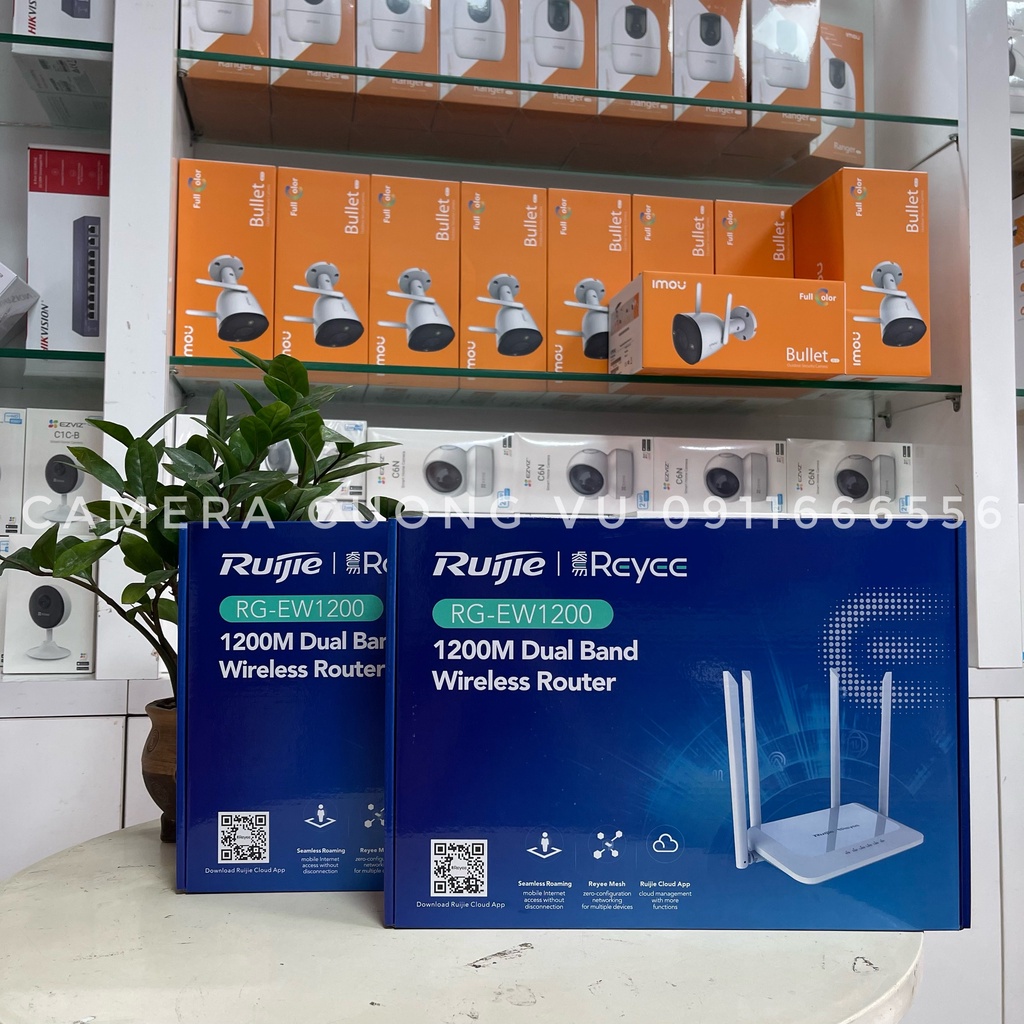 Bộ phát Roter Wifi Mesh RUIJIE RG-EW1200 AC1200 Dual-band, chế độ Reapeater, Router, Mesh - Hàng chí