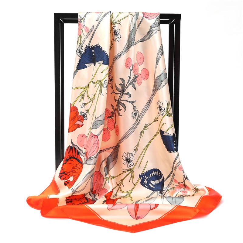 Khăn Choàng Satin Vuông 90CM(35.4inch) Thời Trang Dành Cho Nữ WJ1001-61