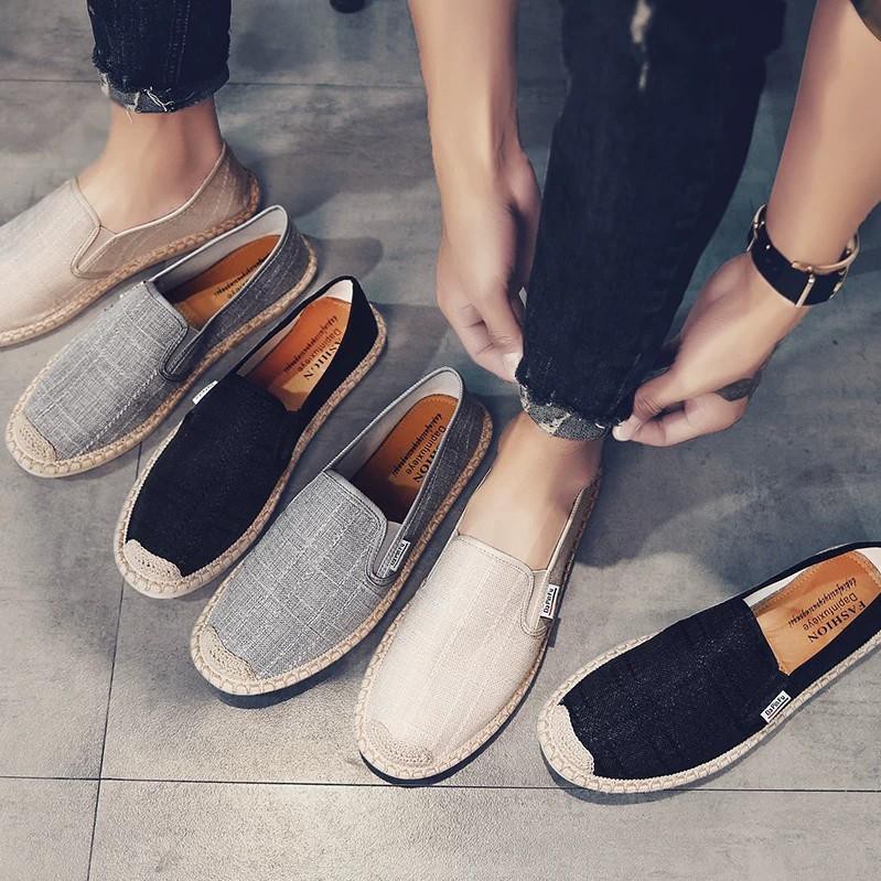 Slip on nam 2019 - Giày lười vải nam cao cấp - 3 màu đen, xám và be - Mã SP 2917 hàng Quảng Châu