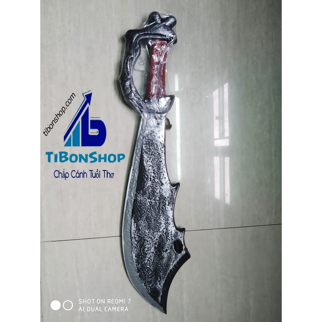 Gươm cướp biển với đầu lâu bằng nhựa 54cm-Phụ kiện trang phục Halloween