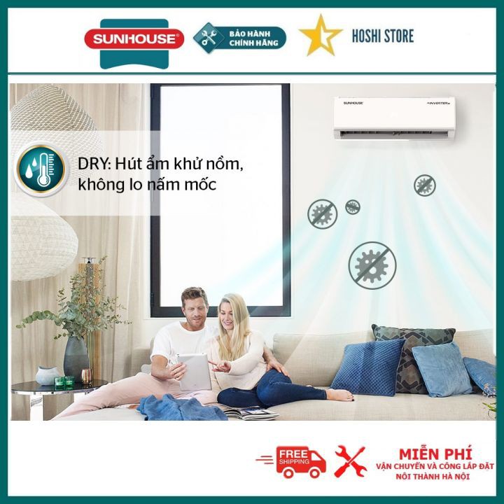 {FREESHIP & CÔNGLẮP ĐẶT}Điều hòa không khí một chiều INVERTER SUNHOUSE SHR-AW12IC610,làm lạnh nhanh, siêu tiết kiệm điện