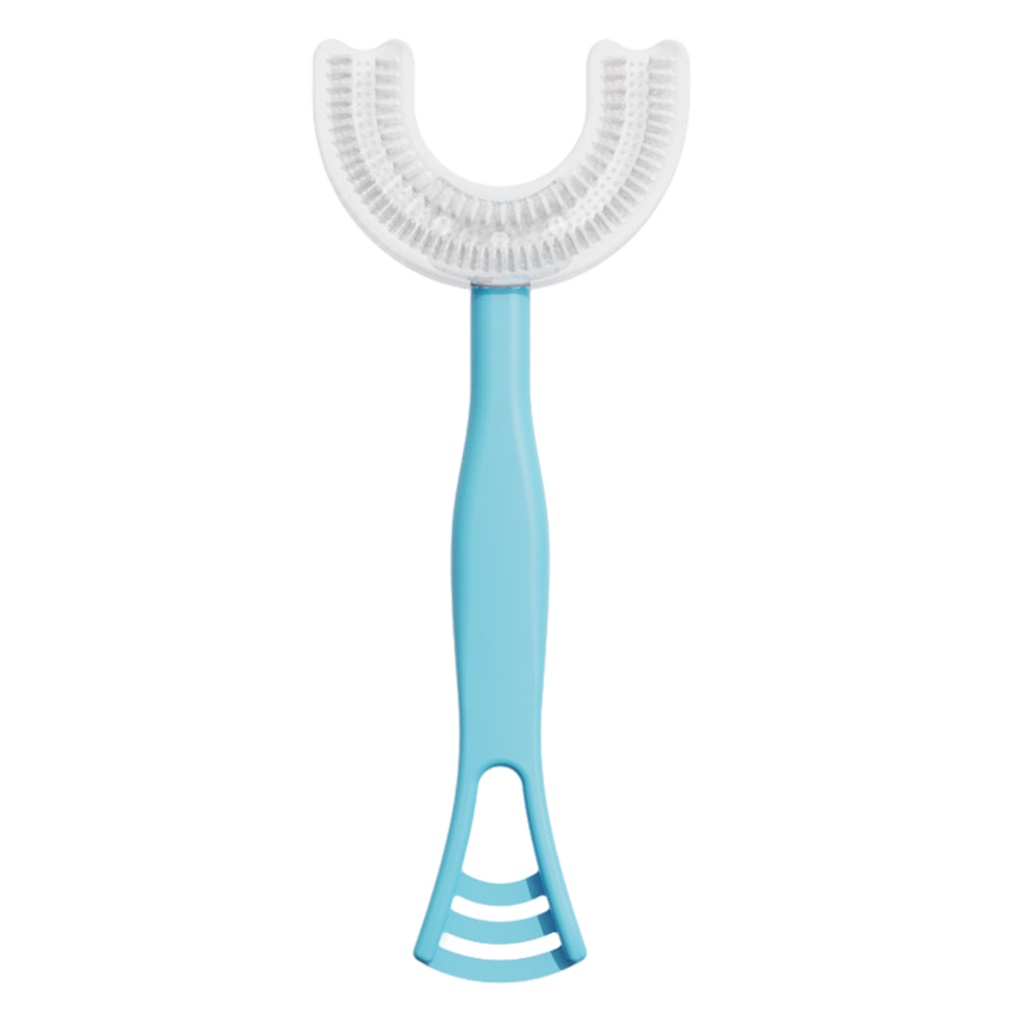 Bàn chải đánh răng 360 độ silicon mềm hai mặt hình chữ U tiện dụng cho trẻ em