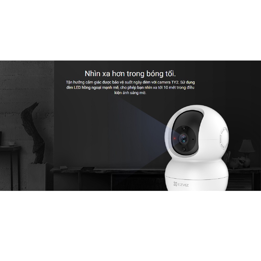 Camera 2Mp IP WIFI EZVIZ TY2 SMART HOME 1080P FULL HD [Có Cổng Lan] C6N C6CN