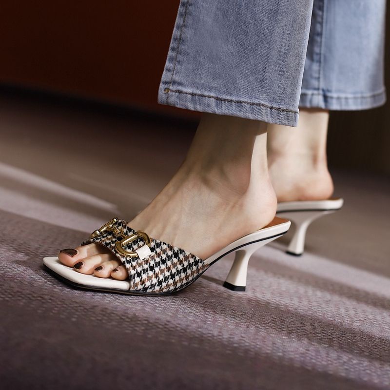 Giày Cao Gót 6cm Mũi Vuông Thời Trang Thanh Lịch Cho Nữ