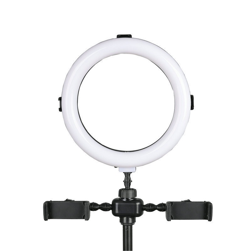 Đèn Live Stream 4in1 Để Bàn Có Chân Đỡ Micro LivesTream Hai Điện Thoại - Bộ Giá Đỡ Điện Thoại Livestream