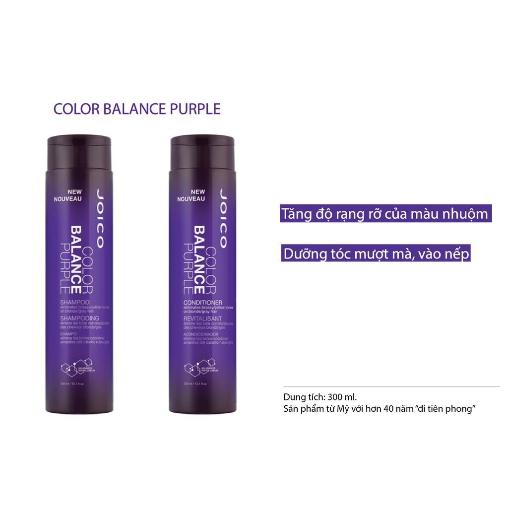 [Joico-USA]Dầu Gội Xả Joico Cân Bổ Sung Sắc Tố Tím Và Khử Ánh Vàng Cho Tóc Nhuộm Tone Lạnh Balance Purple 300mlx 2