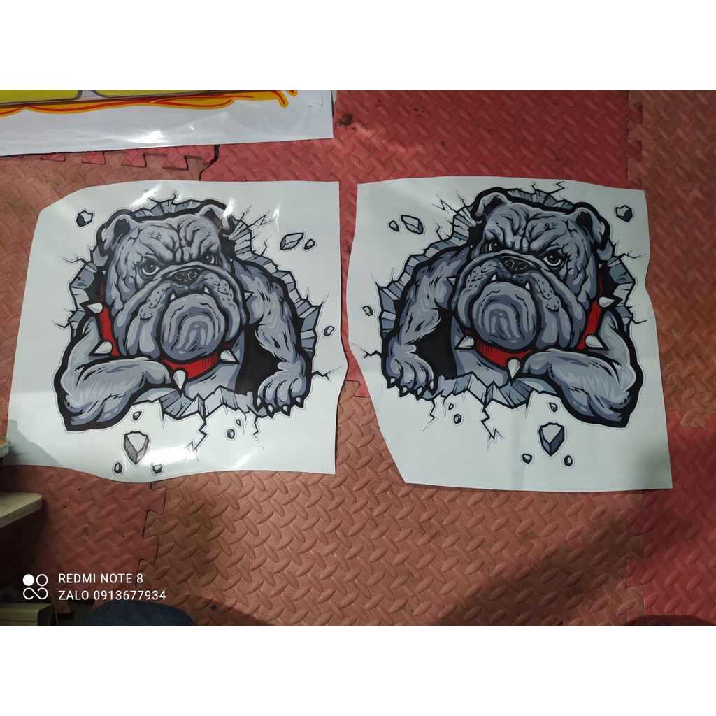 Decal hình chú chó phong cách anime 3D độc đáo trang trí xe hơi, XE TẢI