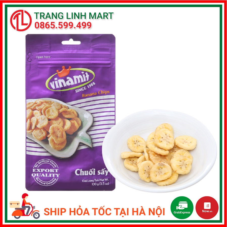 Chuối sấy giòn Vinamit gói 100g