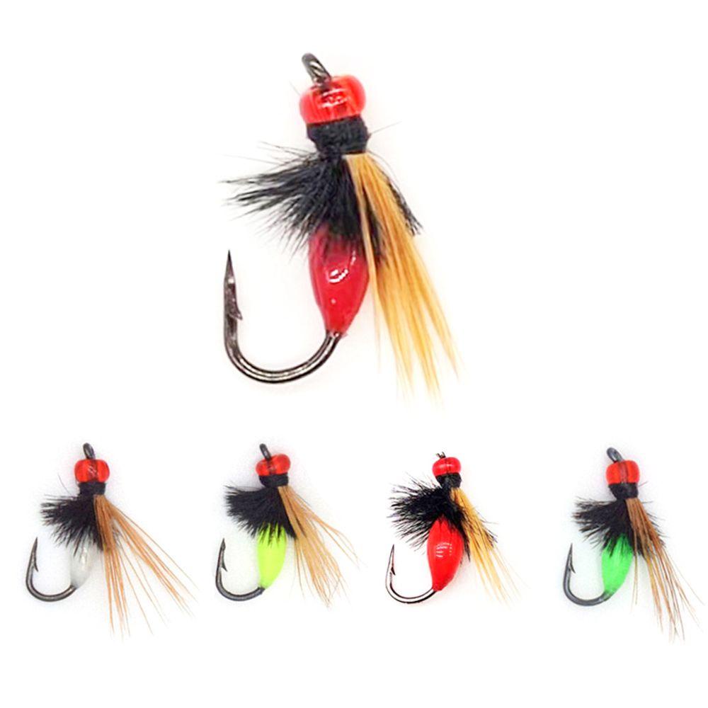 Bộ 5 Mồi Câu Cá Giả Có Móc Câu Thiết Kế Hình Cá Đính Kim Sa Lấp Lánh