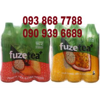 [DATE MỚI] Lốc 6 chai trà Fuzetea+ hạt chia vị Đào/ Chanh Dây 450ml