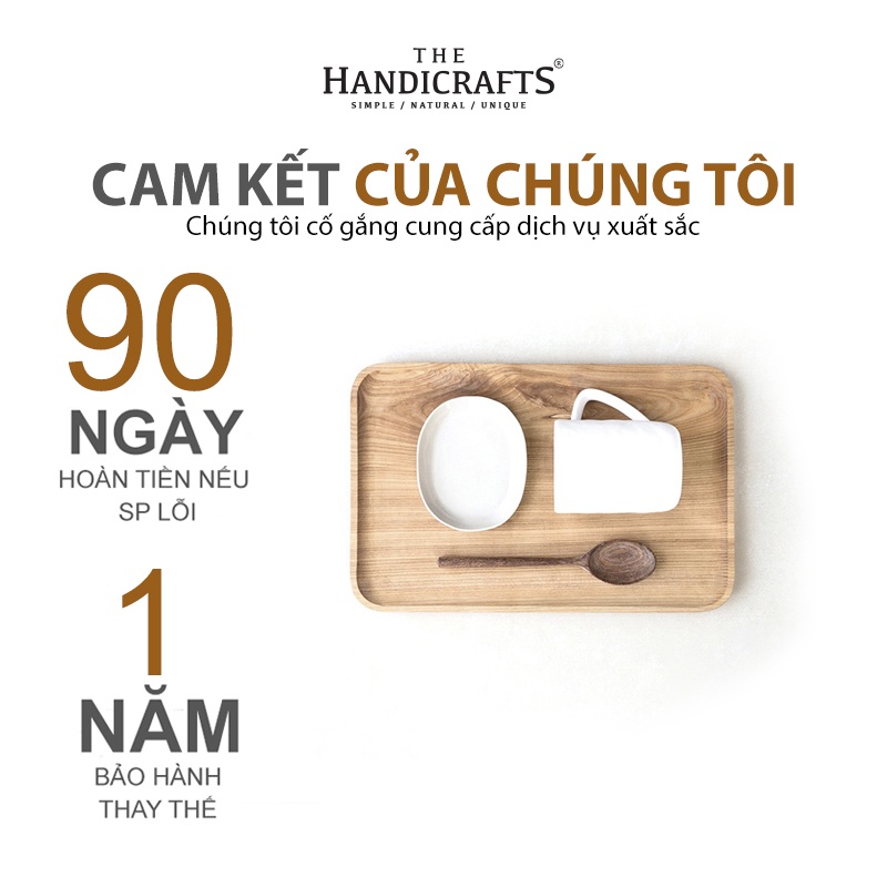 Khay gỗ decor tự nhiên hình tròn, chữ nhật, vuông, Nhiều kích thước, Gỗ tiện nguyên khối, (Hàng VN) | The handicrafts