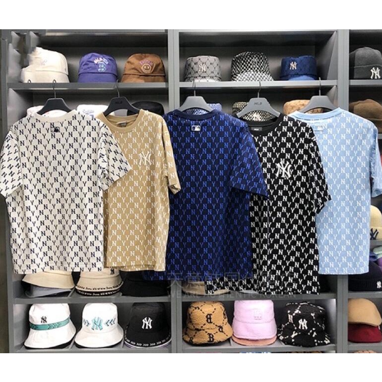 Áo Thun Tay Ngắn Thêu Chữ Thời Trang Cho Cặp Đôi mlb Áo Thun 5#