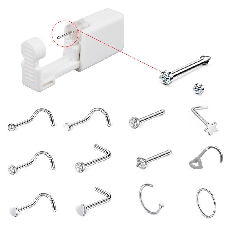 Khuyên Mũi Bằng Thép Không Gỉ Đính Kim Cương Giả Phong Cách Mới