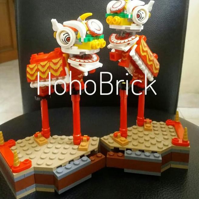 Mô Hình Đồ Chơi Lắp Ráp Lego Nhân Vật Múa Lân / Barongsai Chất Lượng Cao