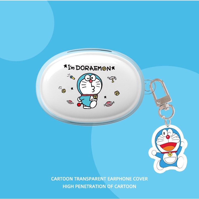 Vỏ Bọc Hộp Sạc Tai Nghe Baseus Bowie E2 Bằng TPU Mềm Trong Suốt Chống Sốc Kèm Móc Khóa Đơn Giản