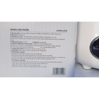 Nồi cơm điện tử mini đa năng 0,8l lock&lock EJR326WHT