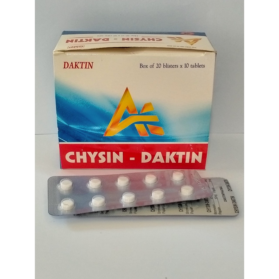 ALPHA CHYSIN DAKTIN Hộp 200 viên giúp giảm sưng, phù nề do viêm do chấn thương phần mềm